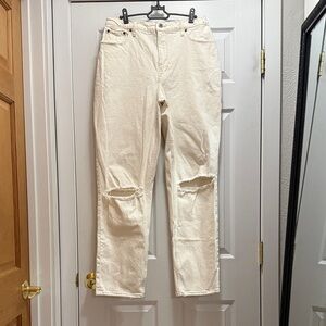 WOMENS ABERCROMBIE CURVE LOVE  HIGH RISE JEANS CREAM/OFF WHITE 31/12